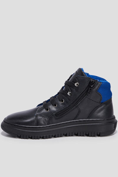 Baskets montantes zippées noir garçon
