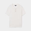 Pull col polo manches courtes blanc femme