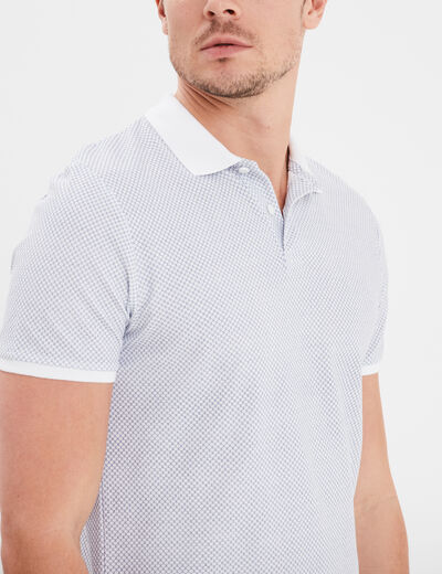 Polo droit manches courtes coton blanc homme