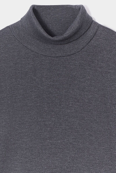 T-shirt col roulé manches longues gris foncé garçon