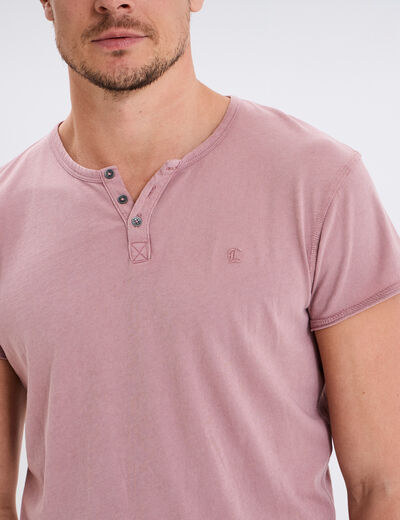 T-shirt col tunisien manches courtes parme homme