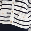 Gilet effet ajour&eacute; manches longues coton ecru femme
