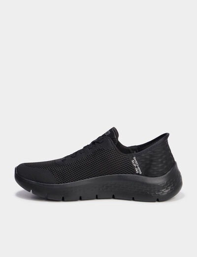 Baskets running lacets élastiqués noir femme