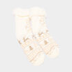 Chaussettes d'int&eacute;rieur doubl&eacute;es ivoire femme