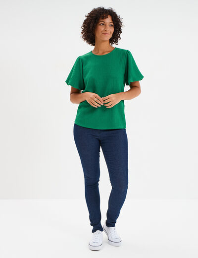 Jegging taille haute denim brut femme