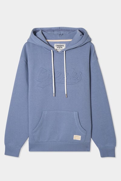 Sweat &agrave; capuche hoodie bleu gris femme