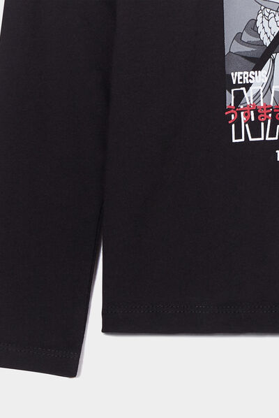 T-shirt manches longues Naruto Sasuke noir garçon