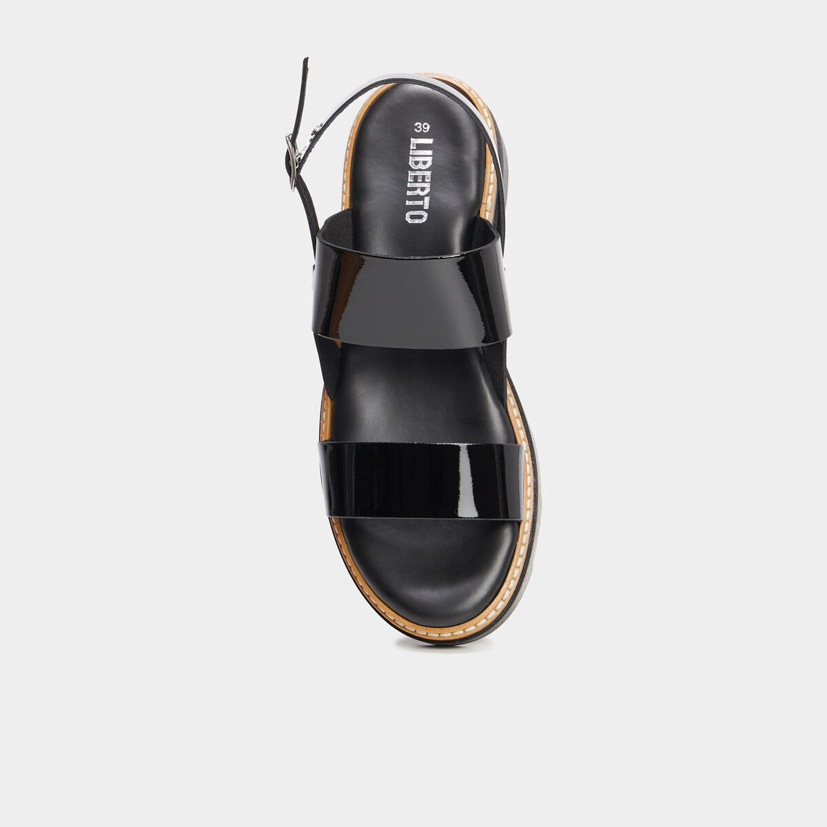 Sandales brides vernies Liberto noir femme