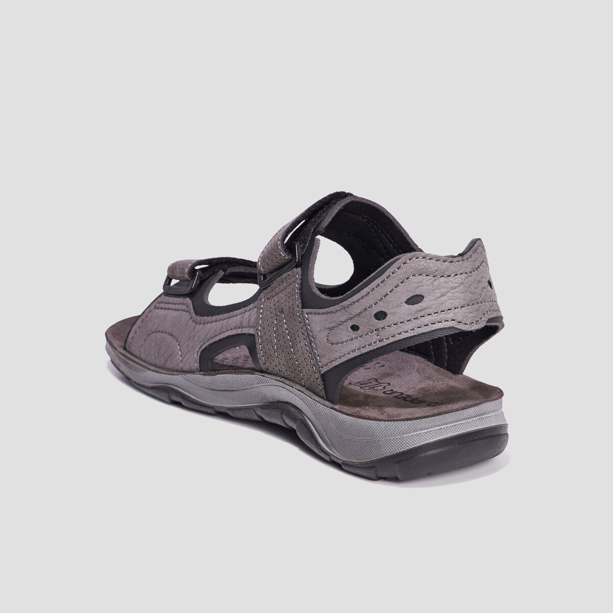 Sandales &agrave; scratchs gris fonc&eacute; homme