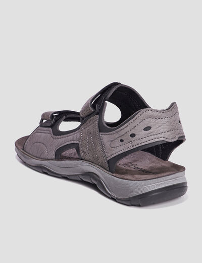 Sandales à scratchs gris foncé homme