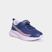 Baskets running &agrave; scratchs bleu marine fille