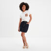 T-shirt col rond détail crochet Creeks blanc femme