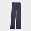 Pantalon de pyjama droit fluide bleu marine femme