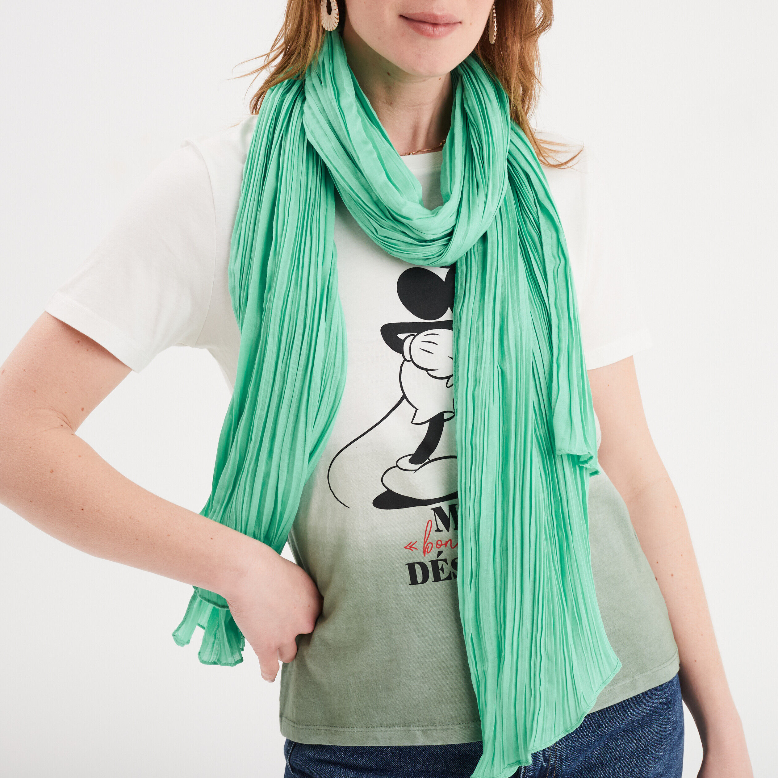 Foulard vert menthe femme LH