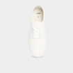 Tennis basses à lacets en toile blanc femme
