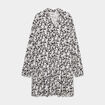 Robe évasée fluide manches bouffantes noir femme