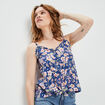 Blouse bretelles fines bleu femme