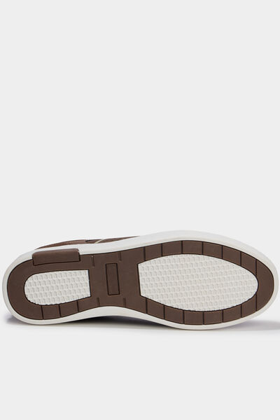 Tennis basses &agrave; lacets marron homme