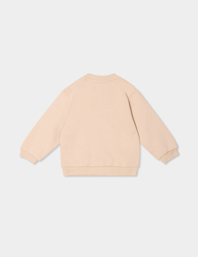 Sweat avec poche manches longues sable bébé garçon