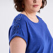 T-shirt épaules effet macramé bleu roi femme grande taille
