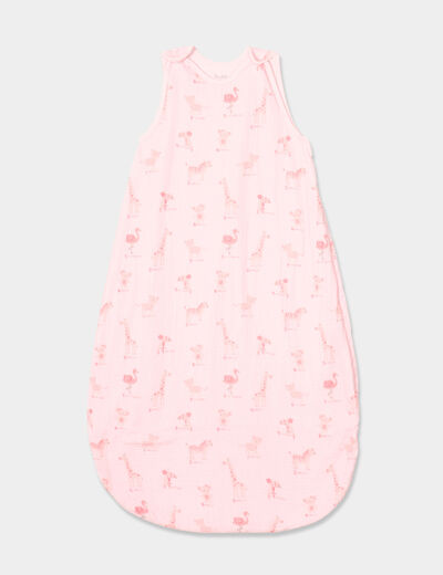 Gigoteuse ajustable gaze de coton TOG 1 rose clair bébé fille