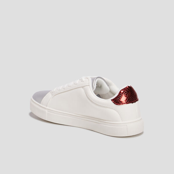 Tennis à lacets blanc femme