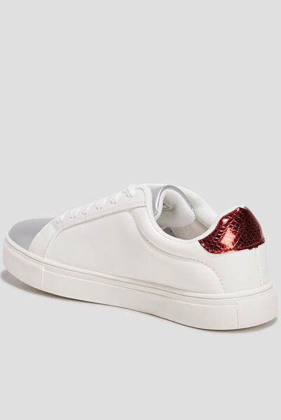 Tennis à lacets blanc femme