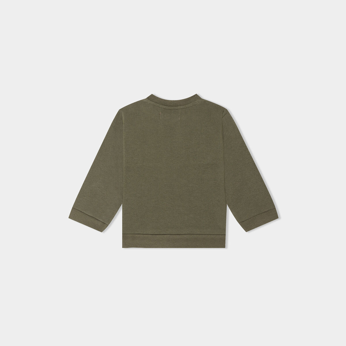 Sweat col rond manches longues coton vert kaki bébé garçon