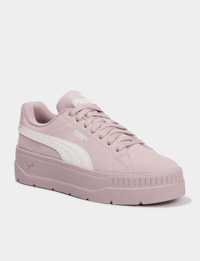Baskets &agrave; lacets Puma Karmen SD rose poudr&eacute;e femme