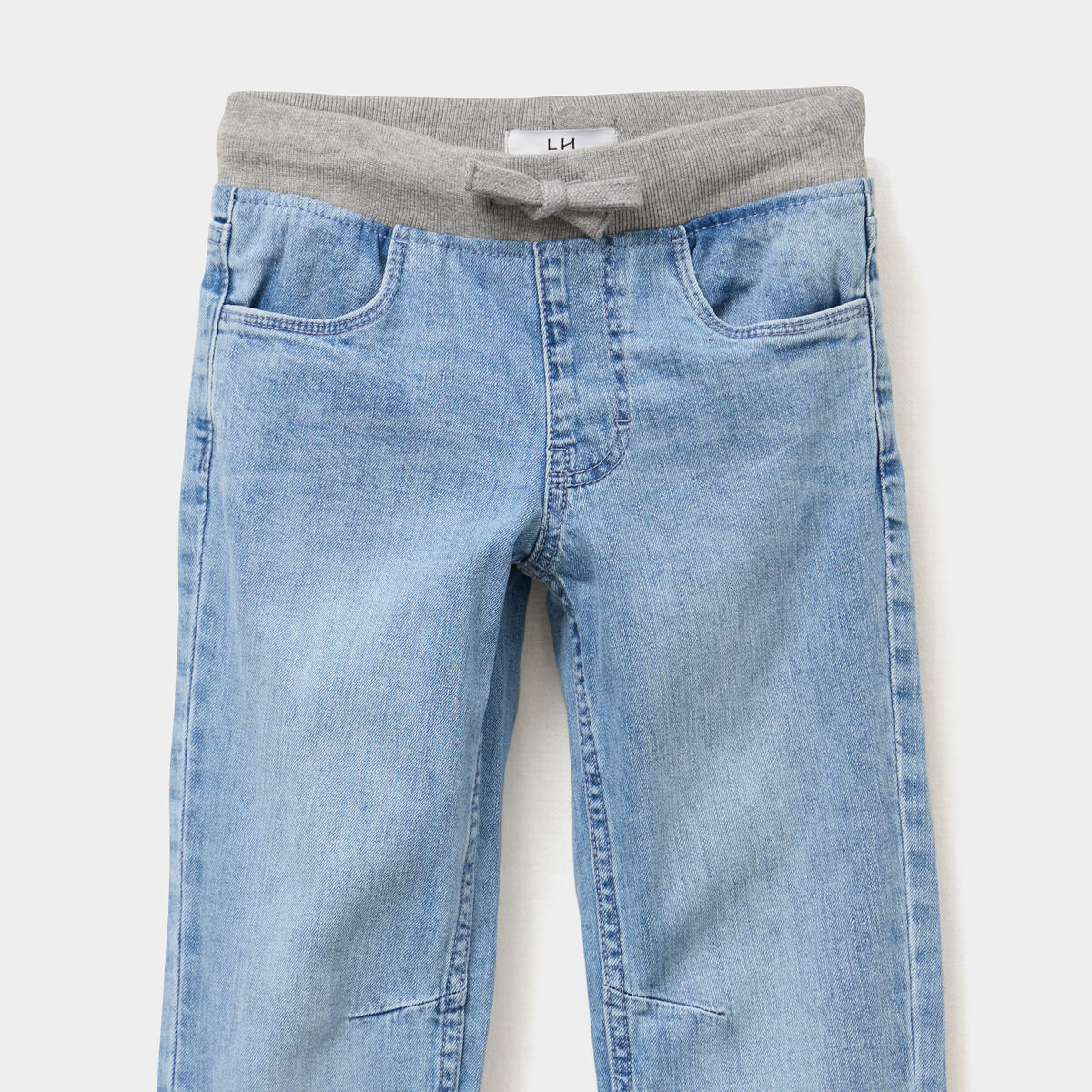 Jeans regular taille élastiquée denim double stone garçon