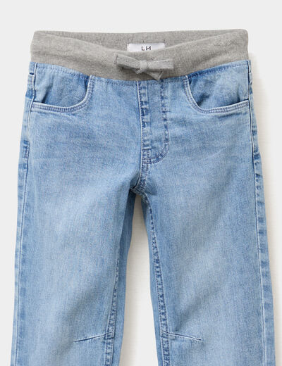 Jeans regular taille élastiquée denim double stone garçon