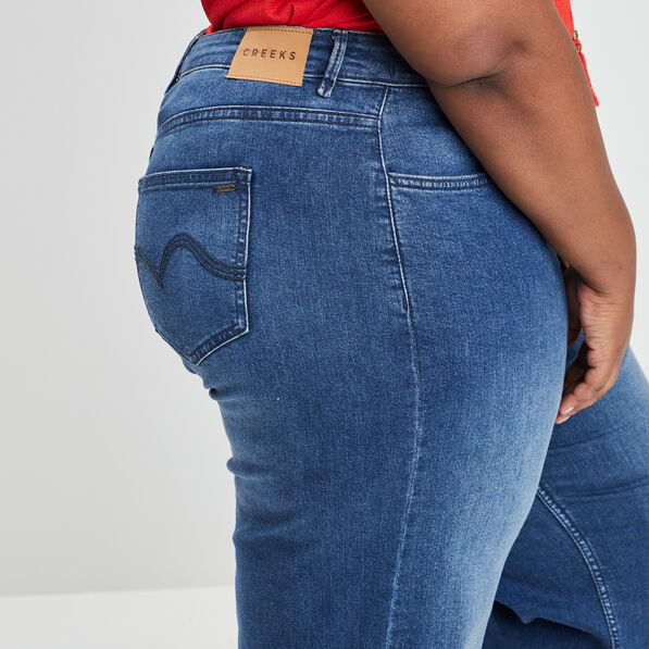 Jeans large taille haute denim stone femme grande taille