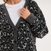 Gilet col en V manches longues gris femme