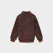 Sweat camionneur polaire manches longues marron fonc&eacute; gar&ccedil;on