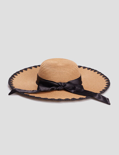 Capeline avec noeud marron femme