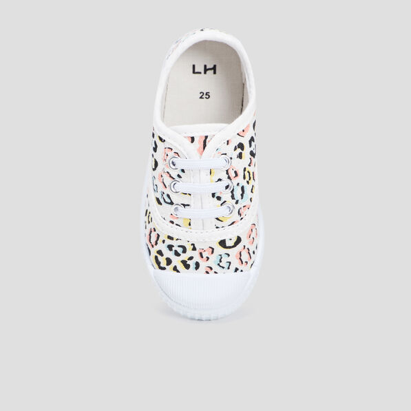 Tennis en toile à lacets multicolore fille