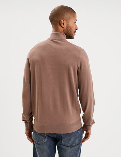 Pull col montant manches longues gris homme