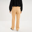 Pantalon droit coton beige femme