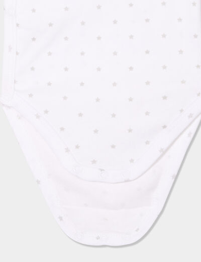 Lot 3 bodies croisés coton effet velours blanc bébé