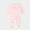 Dors-bien effet velours manches longues rose clair bébé fille
