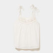 Caraco d&eacute;tails effet crochet coton blanc femme