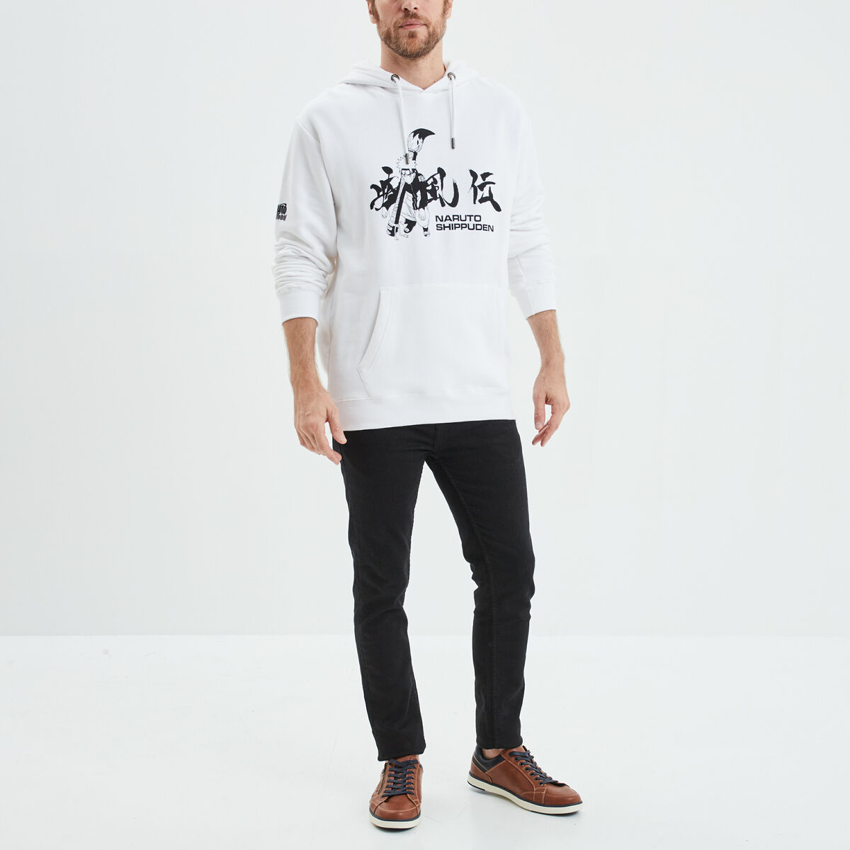 Sweat à capuche hoodie Naruto blanc homme