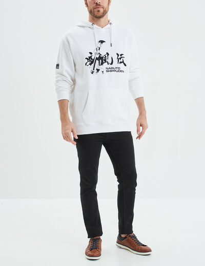 Sweat à capuche hoodie Naruto blanc homme
