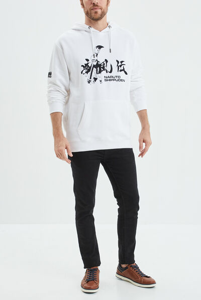 Sweat à capuche hoodie Naruto blanc homme