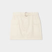 Jupe droite cargo avec poches ecru femme
