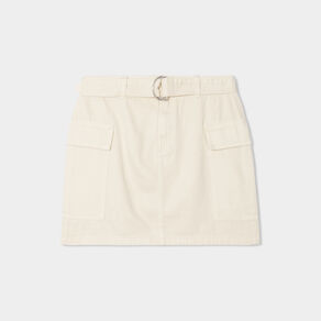 jupe droite cargo avec poches ecru femme Jupe droite cargo avec poches ecru femme