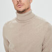 Pull avec col roul&eacute; sable homme