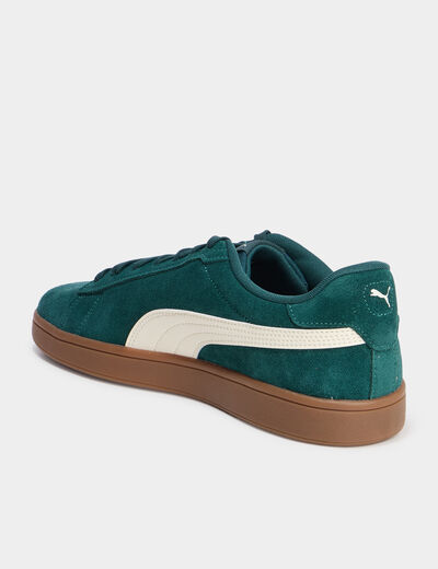 Tennis basses à lacets cuir Puma Smash vert émeraude homme