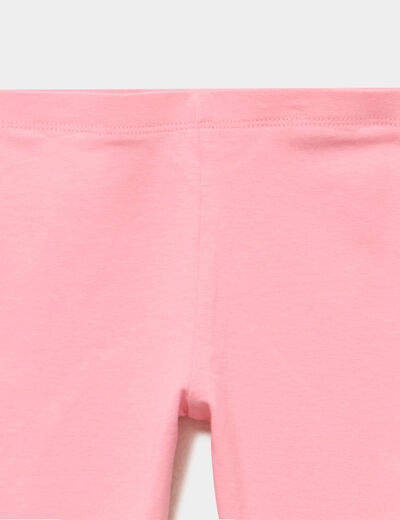 Legging uni en coton rose b&eacute;b&eacute; fille