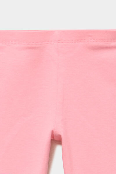 Legging uni en coton rose b&eacute;b&eacute; fille